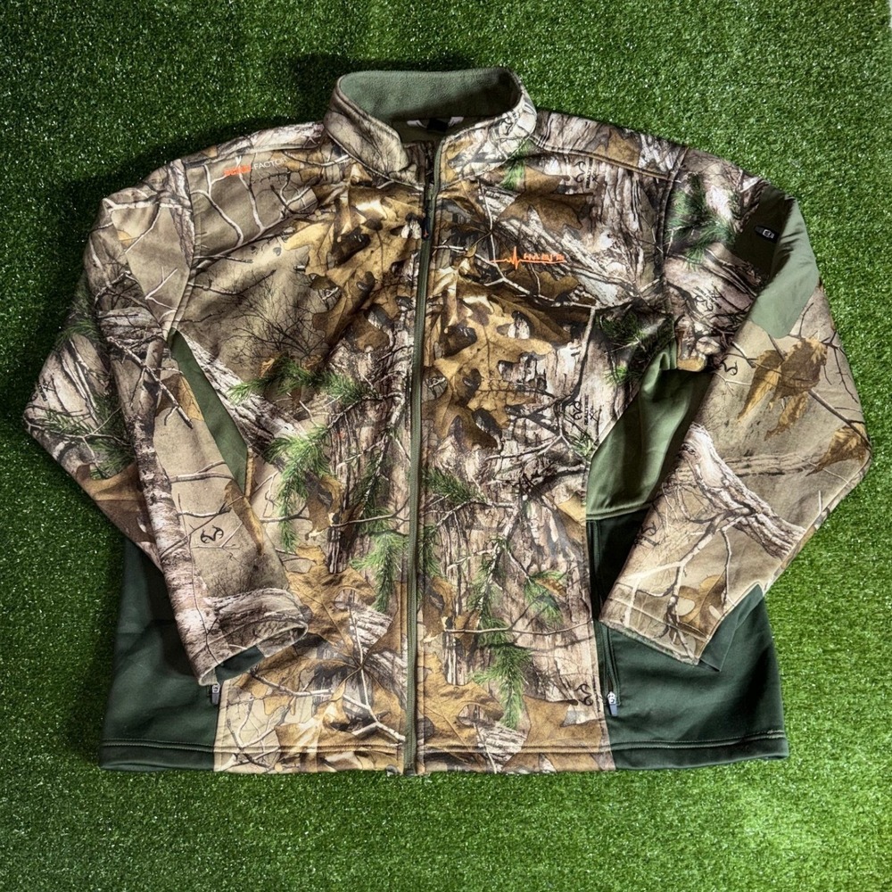 Habit Scent-Factor Realtree Xtra Camo Hunting Jacket Men XL FullZip Fleece Lined